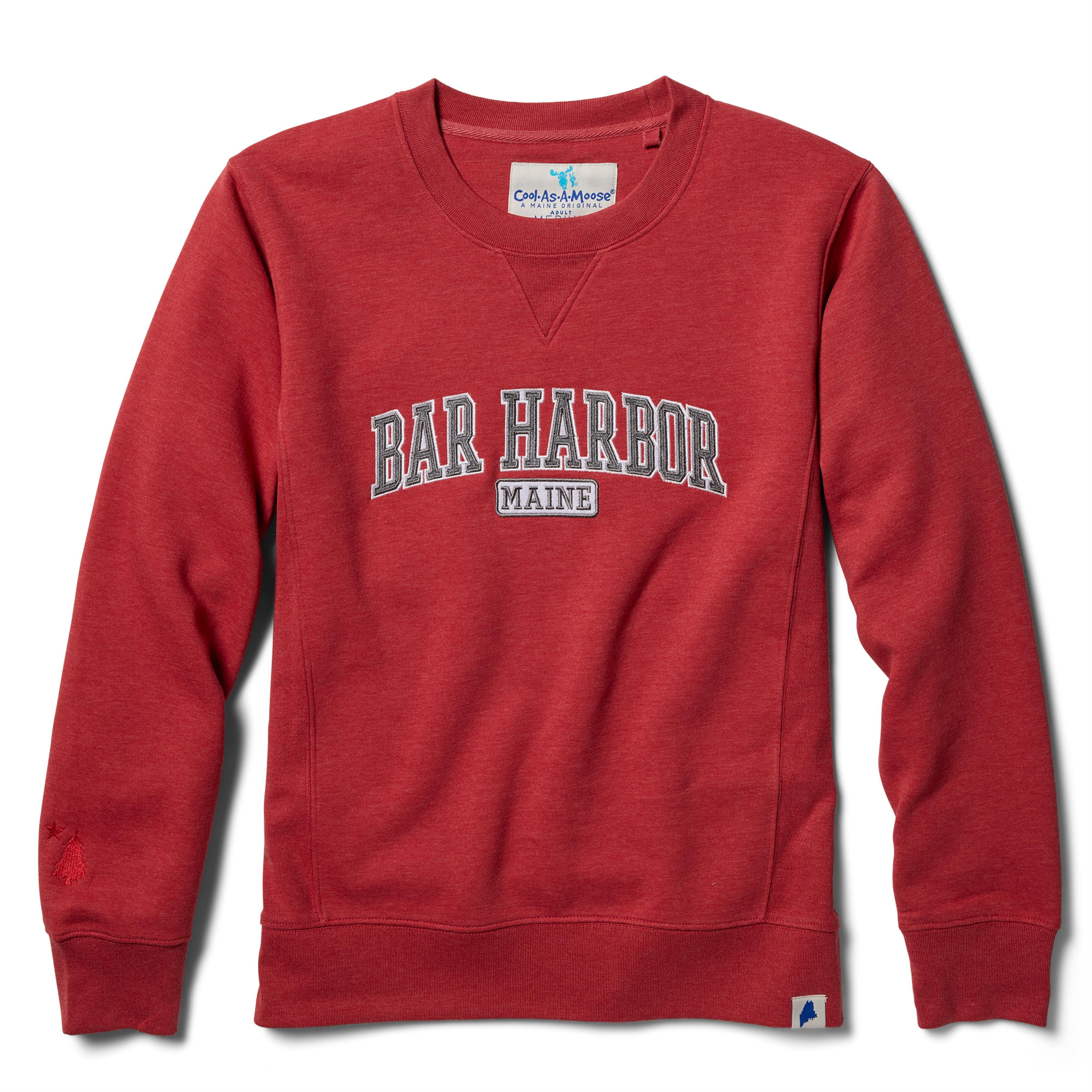 Bar Harbor Red Applique Crew